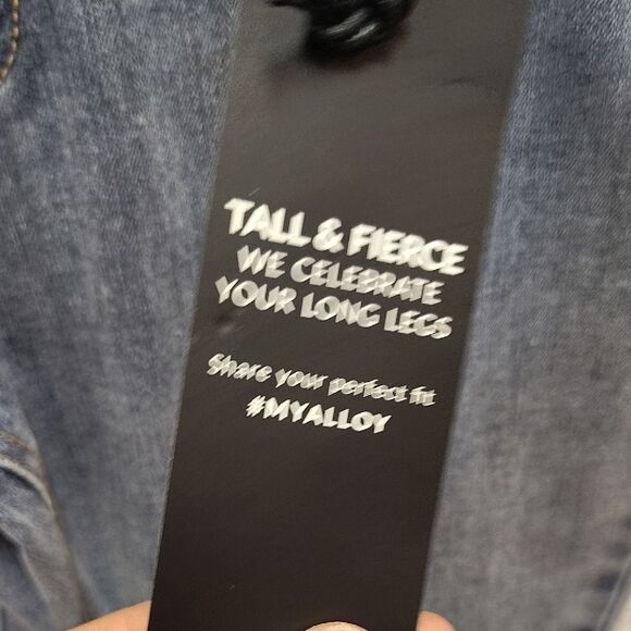 ALLOY Blue Skinny Jeans with Sparkling Hem - Picture 2 of 5